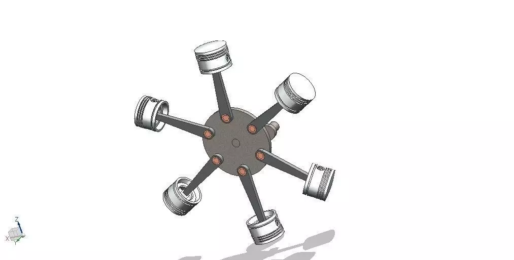 radial engine Free 3D model