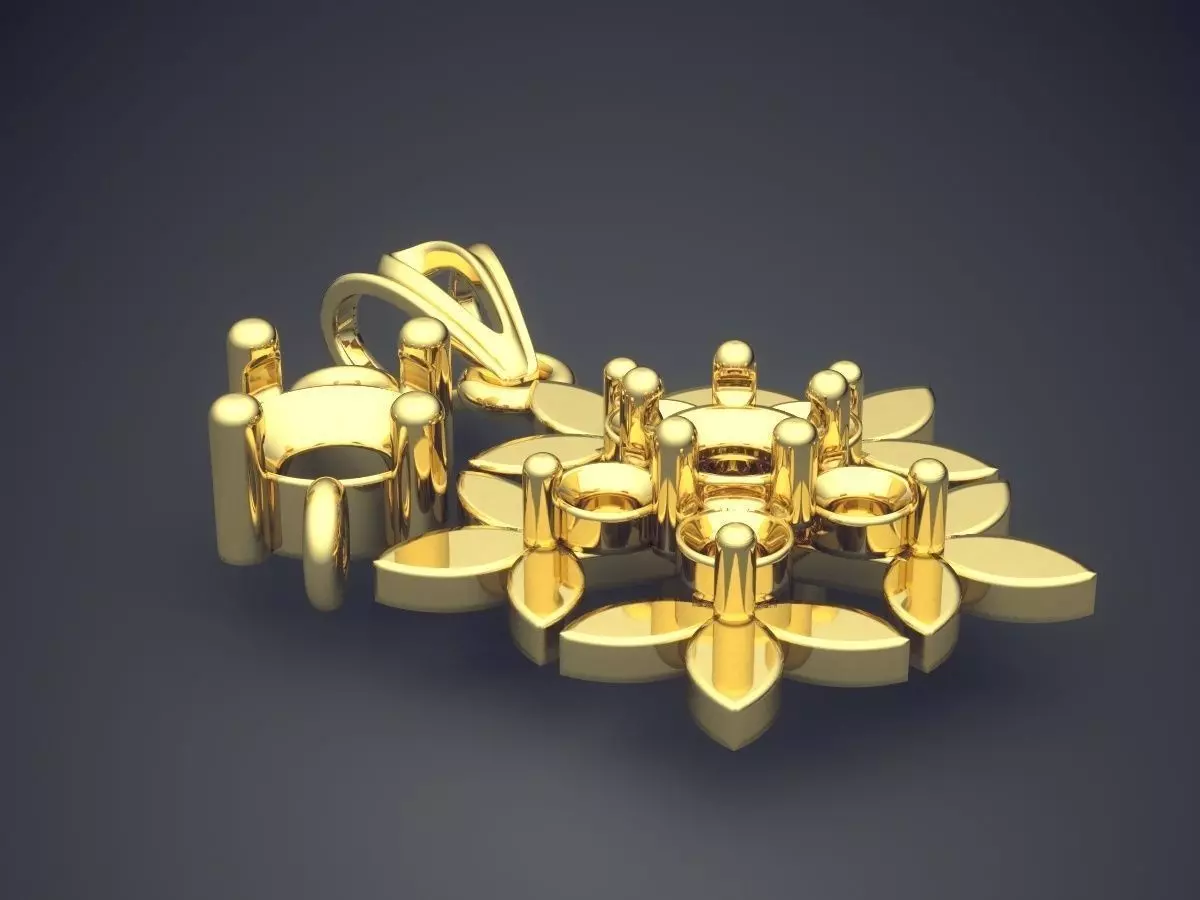 Flower Shape Pendant 2802 3D print model_0