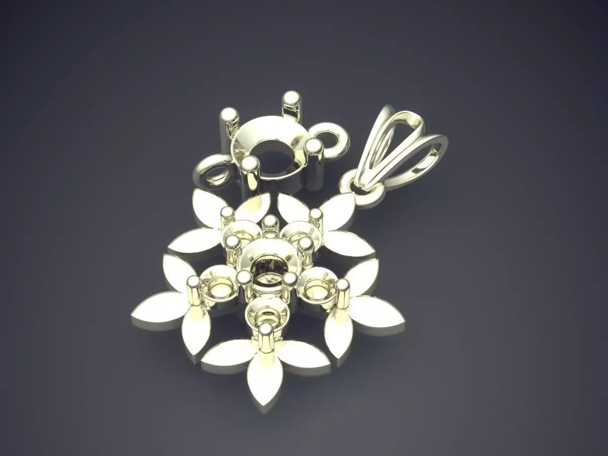 Flower Shape Pendant 2802 3D print model_1