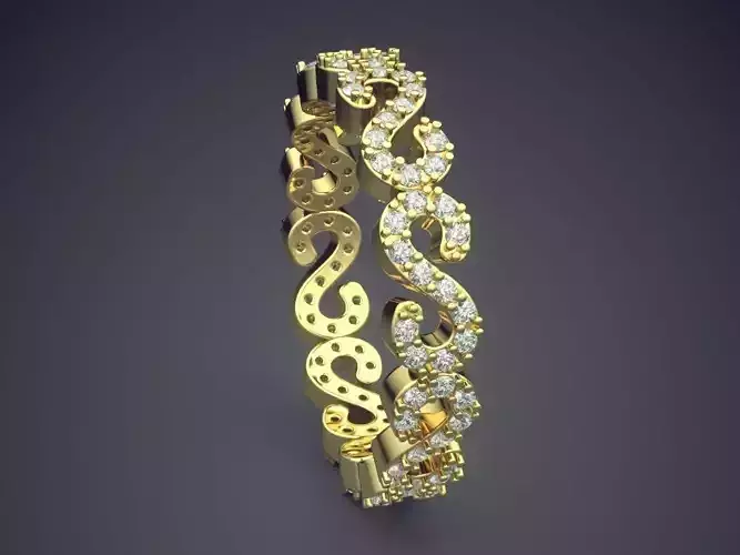 S-shaped Ring With Diamonds 2803