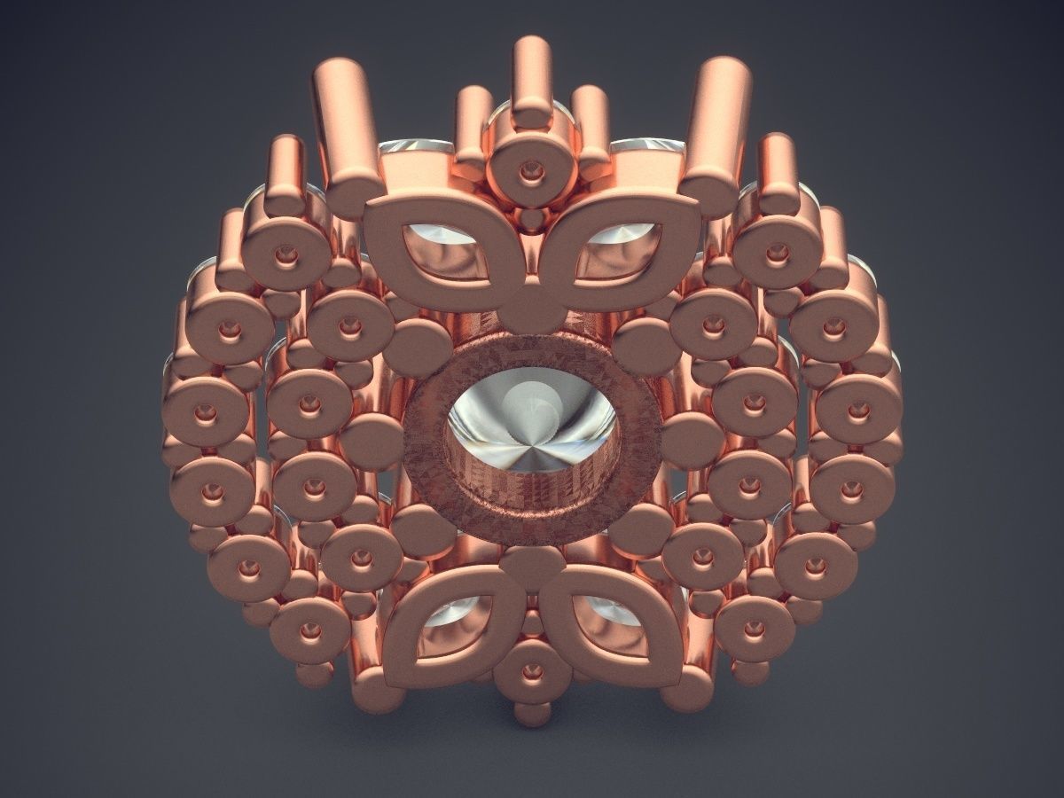 Detailed Brooch With Diamonds 2798 3D print model_2