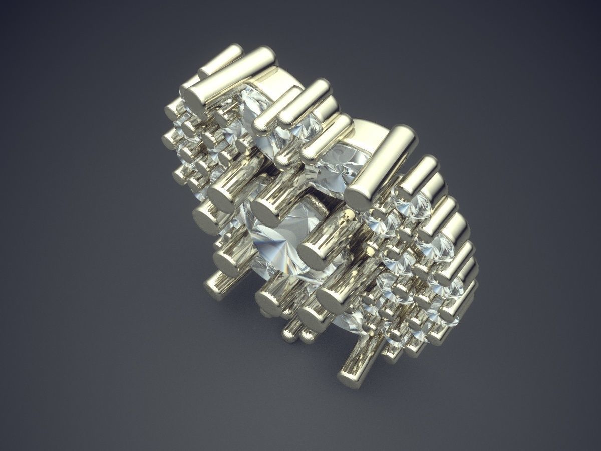 Detailed Brooch With Diamonds 2798 3D print model_1