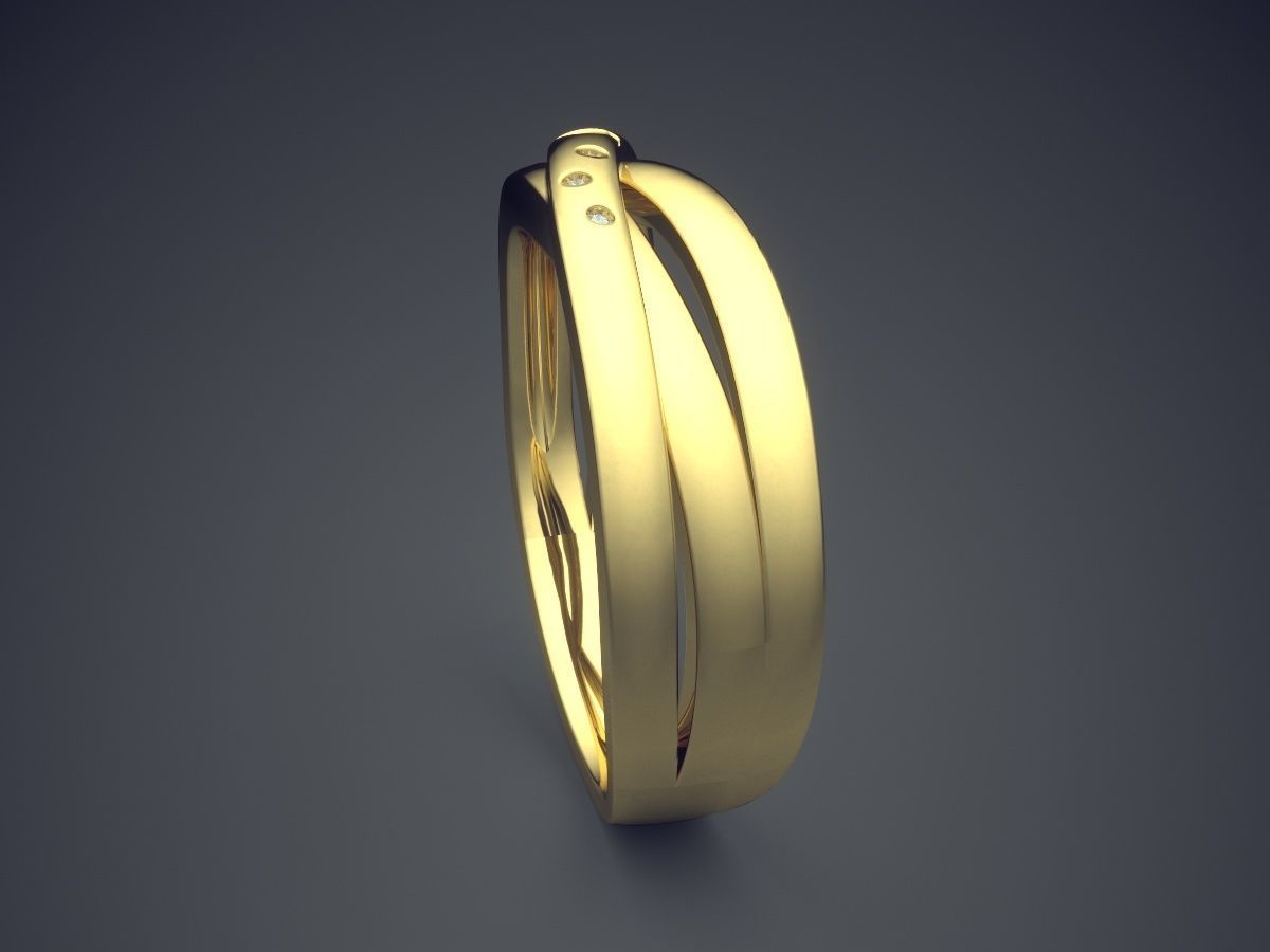 Classic Gorgeous Engagement Ring with Diamonds 3D print model_3