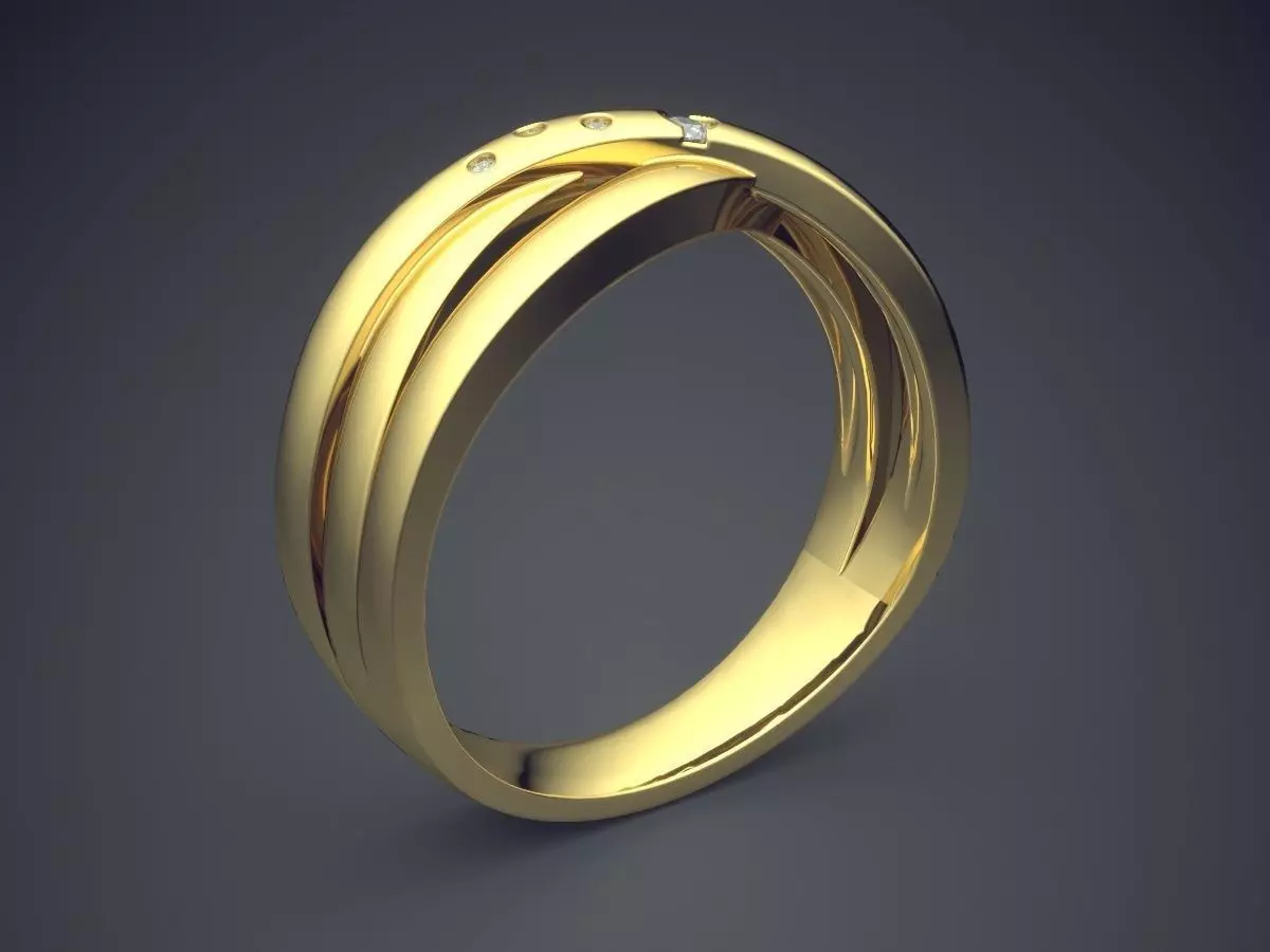 Classic Gorgeous Engagement Ring with Diamonds 3D print model_0