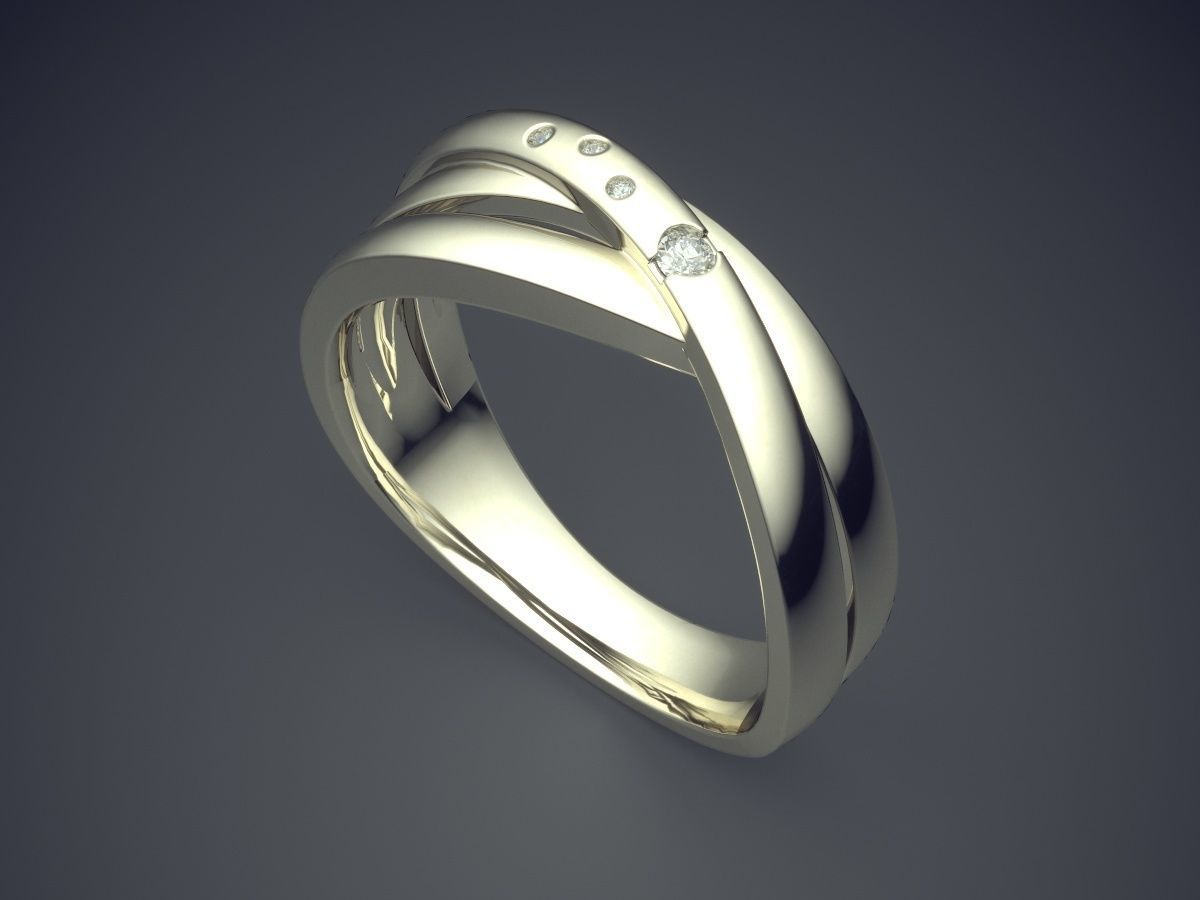 Classic Gorgeous Engagement Ring with Diamonds 3D print model_1