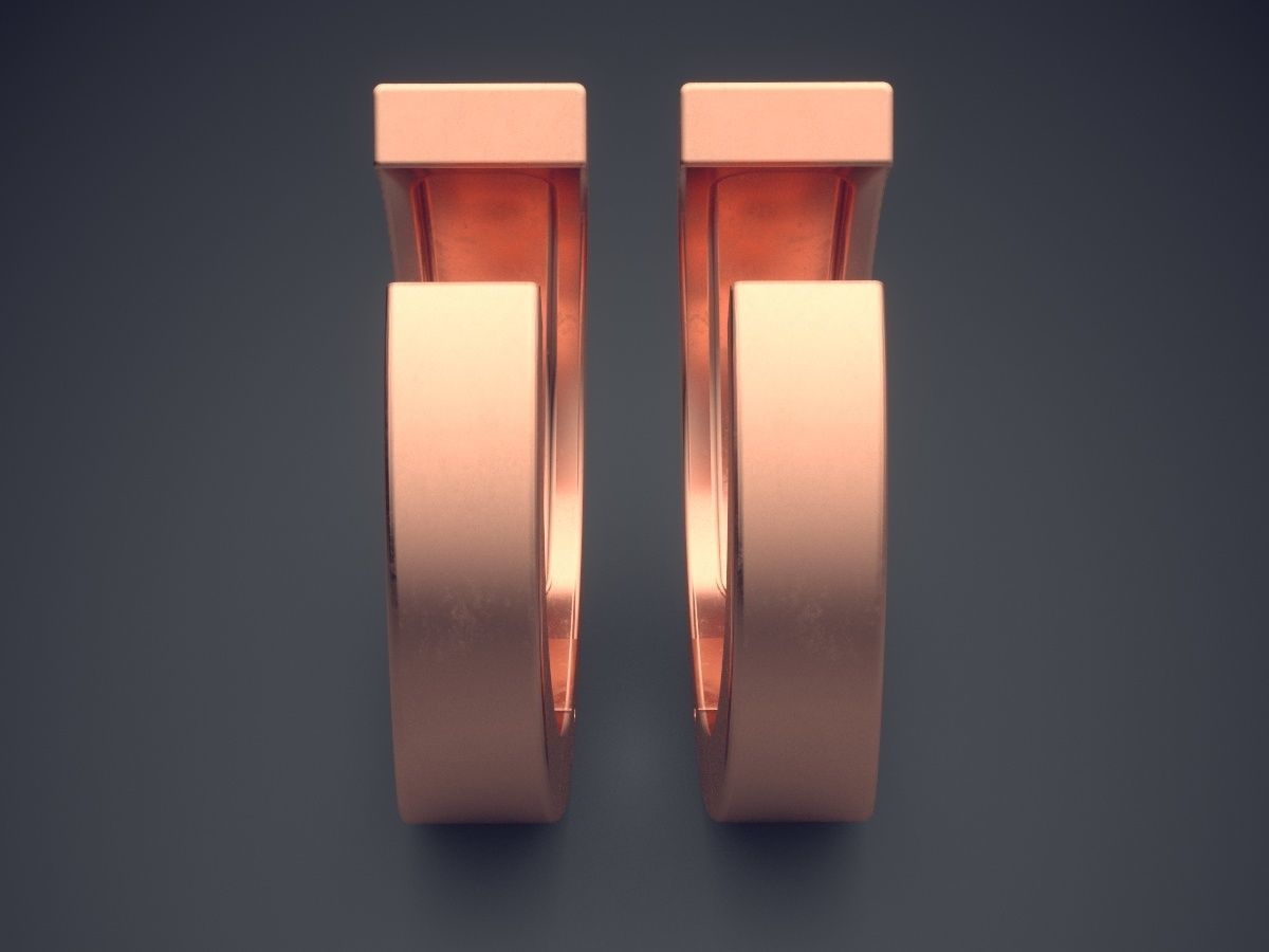 Simple Statement Earrings 3D print model_2