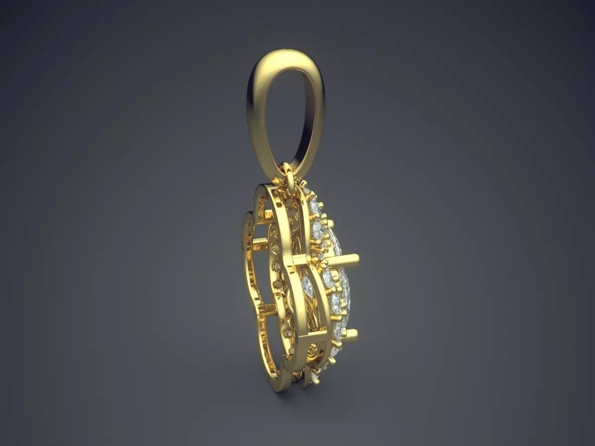 Pendant With Small Diamonds 2787 3D print model_3