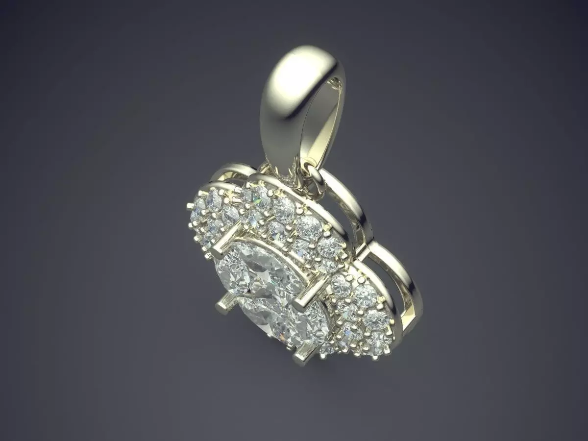 Pendant With Small Diamonds 2787 3D print model_1