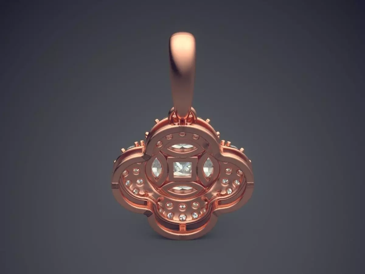 Pendant With Small Diamonds 2787 3D print model_2
