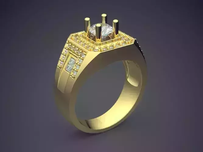 Thick Textured Detailed Man Ring