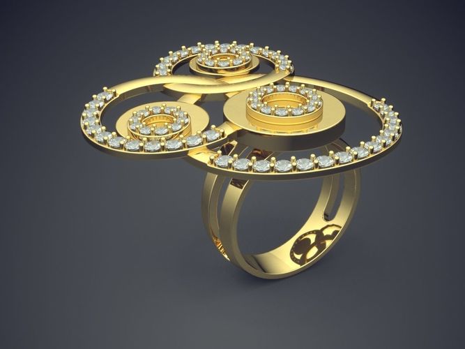 Unique Ring With Small Diamonds 2775 3D print model
