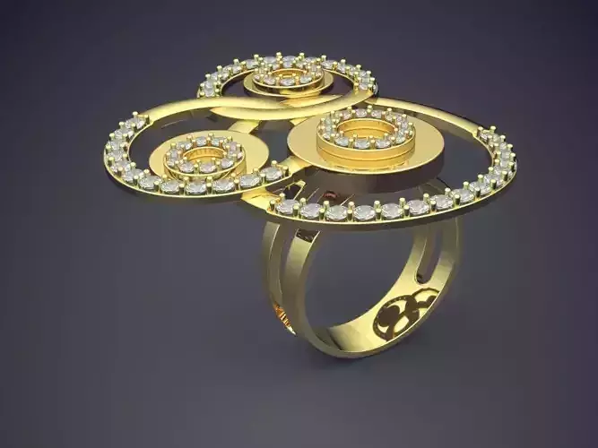 Unique Ring With Small Diamonds 2775