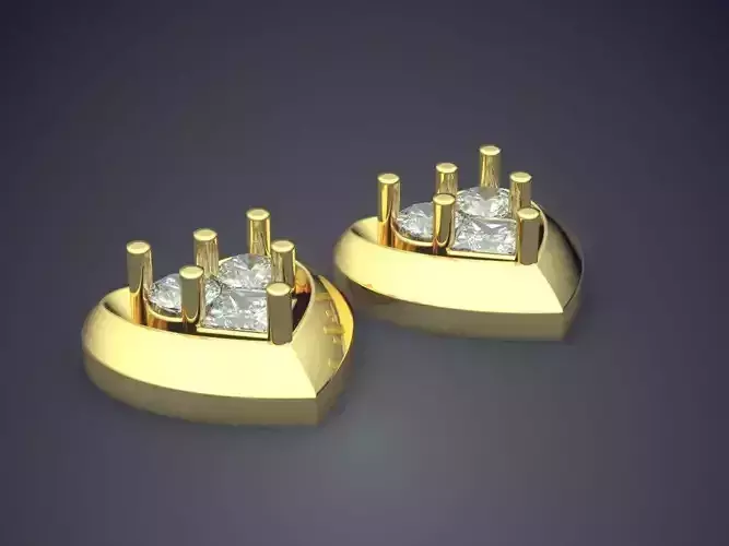 Heart Shape Earrings With Diamonds 2772