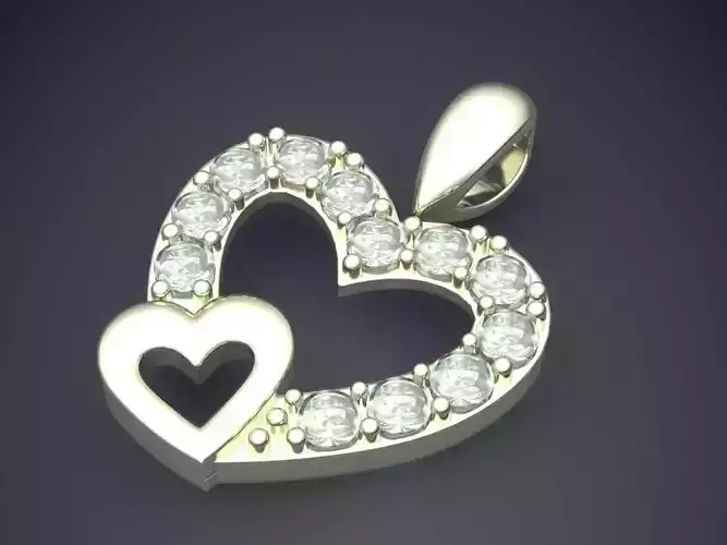 Heart Shape Pendant With Diamonds 2770