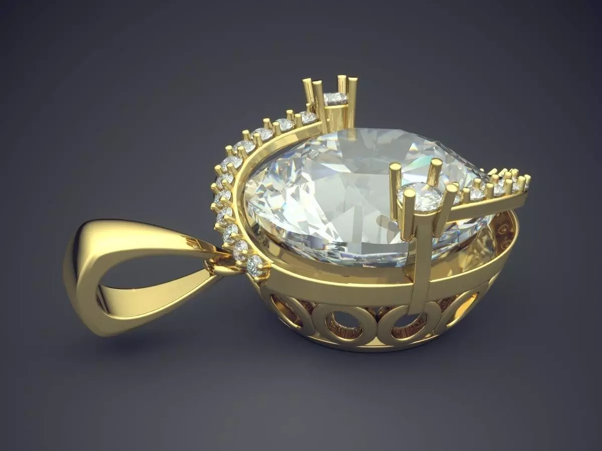 Pendant With Diamonds 277 3D print model_3