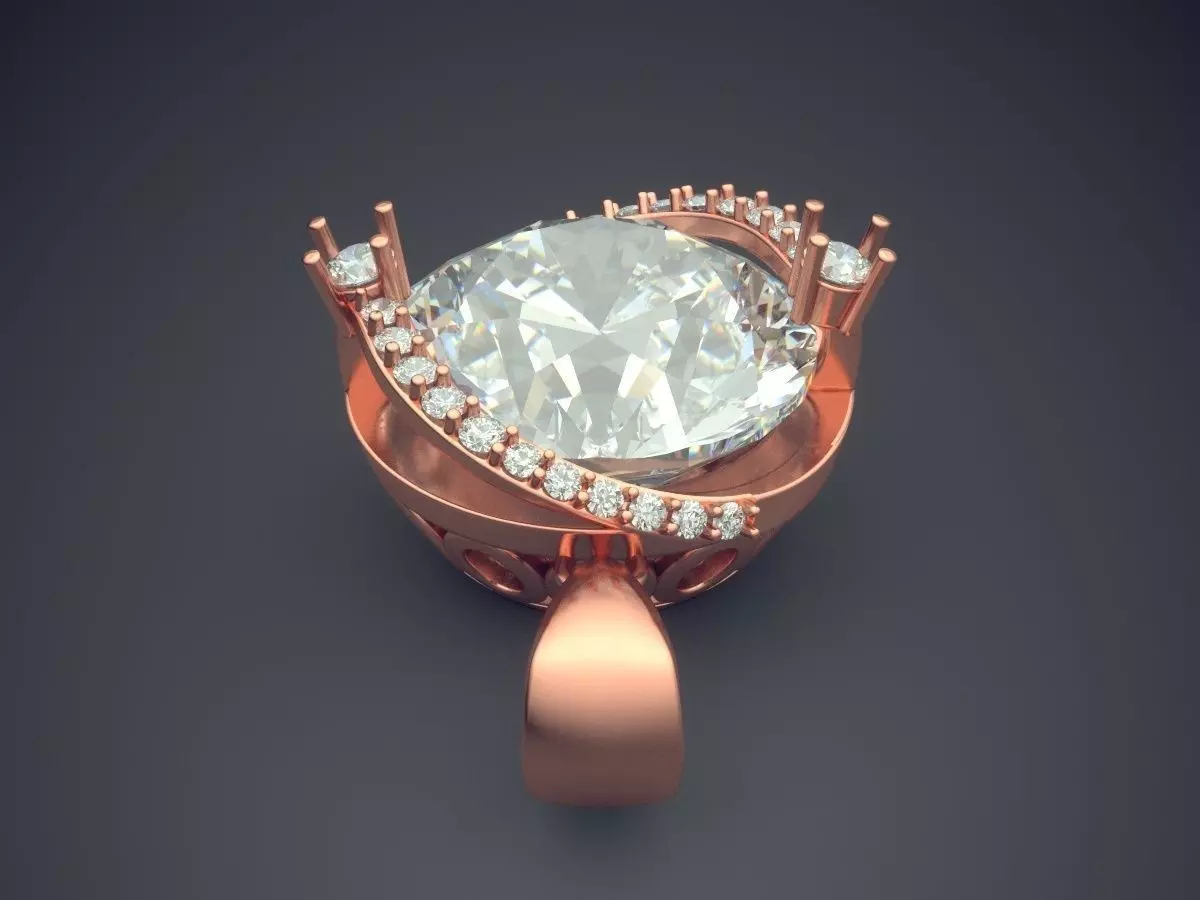 Pendant With Diamonds 277 3D print model_2