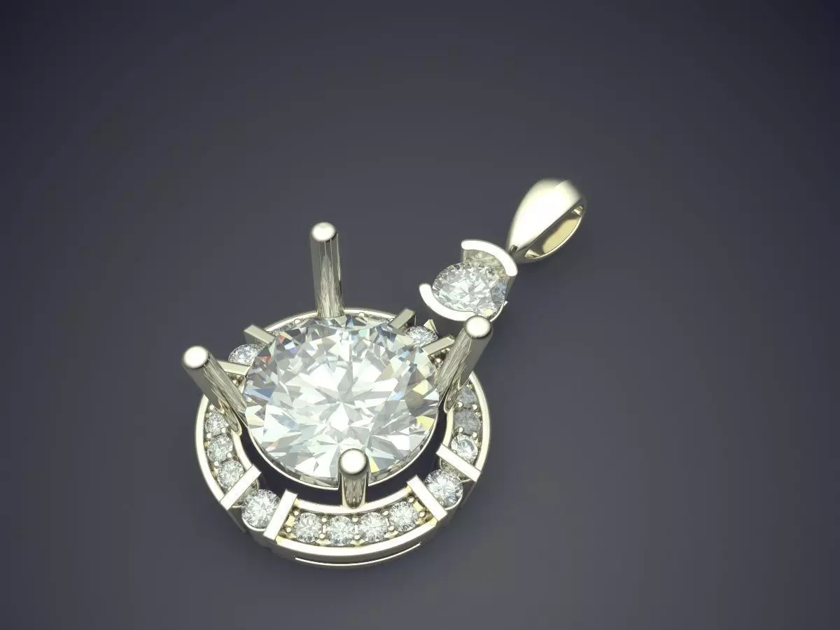 Pendant With Diamonds 2765 3D print model_1