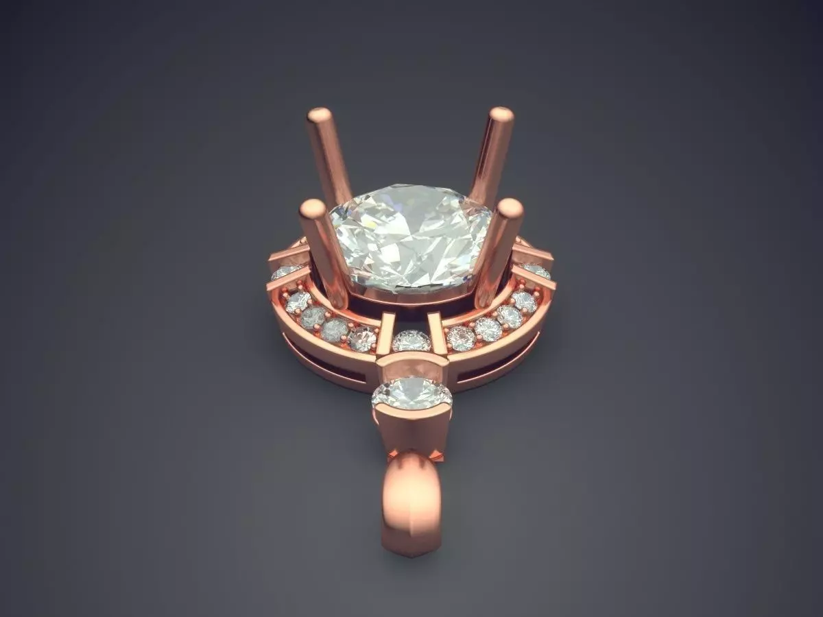 Pendant With Diamonds 2765 3D print model_2