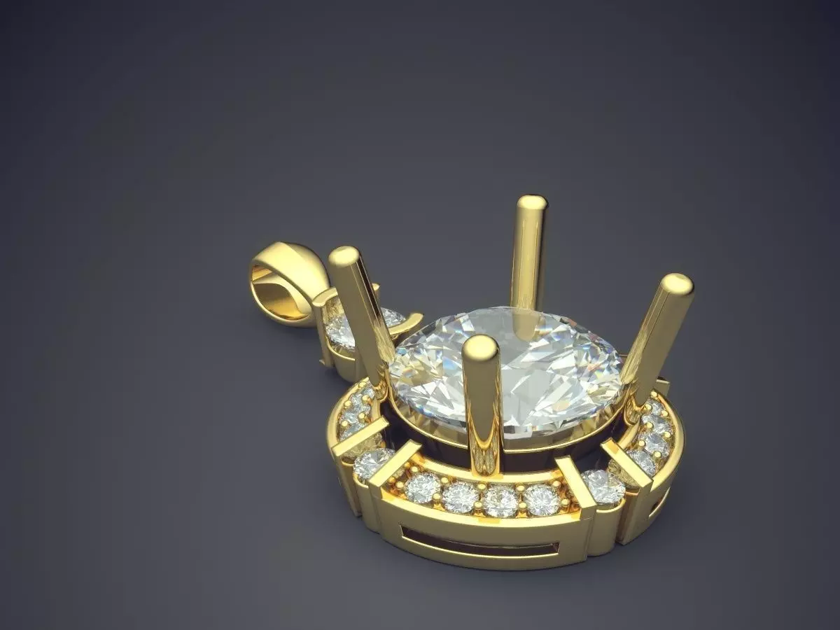 Pendant With Diamonds 2765 3D print model_0