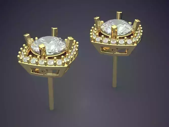 Detailed Earrings With Diamonds 2763