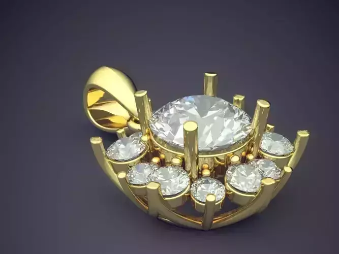 Impressive Classic Flower Shaped Pendant With Diamonds