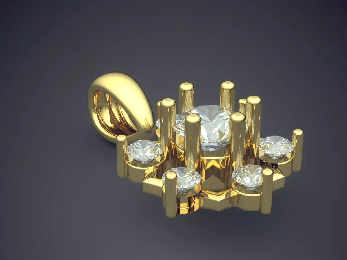 Fancy Cute Girly Flower-Shaped Pendant 3D print model