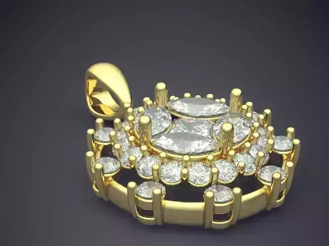 Detailed Diamond Pendant 2752