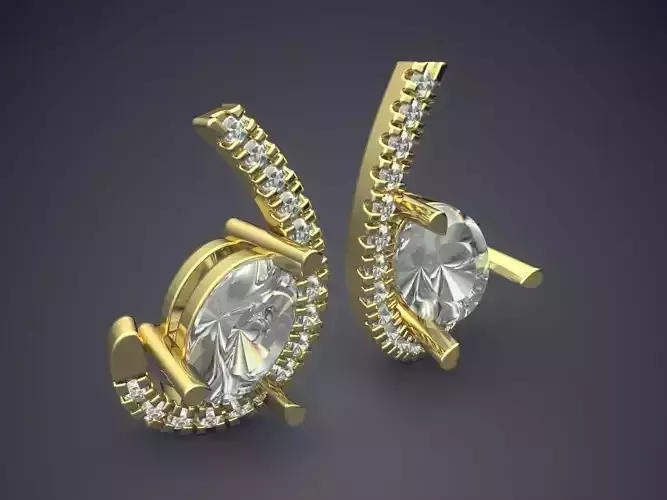 Elegant Dainty Earrings with Small Diamonds