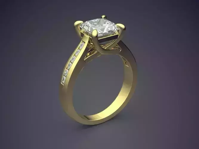 Dainty Engagement Ring with Small Diamonds
