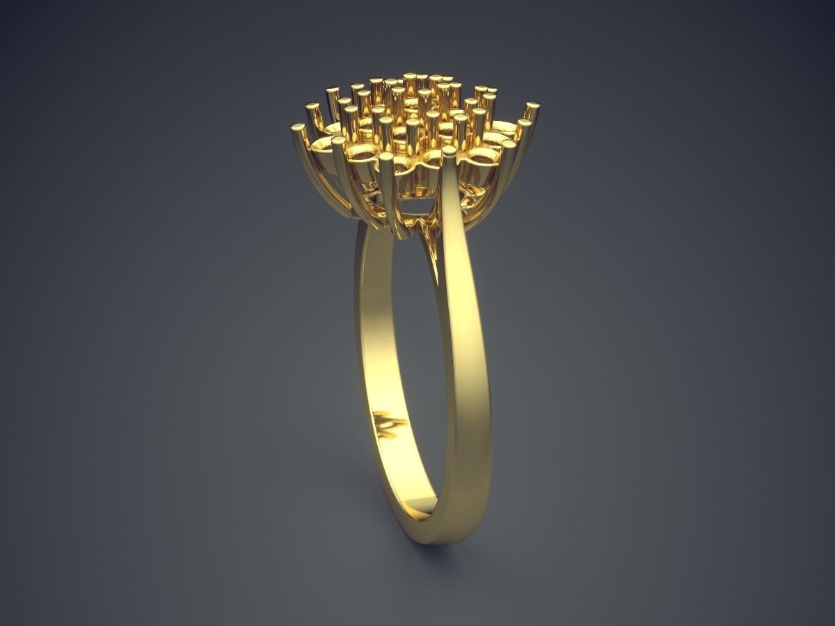Beautiful Precious Minimalistic Engagement Ring with Diamonds 3D print model_3