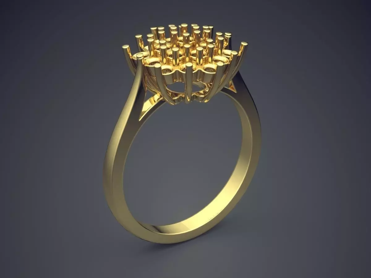 Beautiful Precious Minimalistic Engagement Ring with Diamonds 3D print model_0