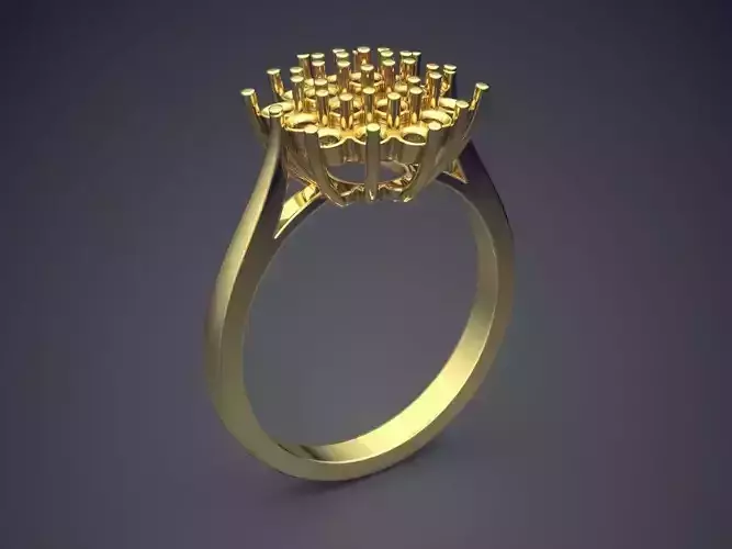 Beautiful Precious Minimalistic Engagement Ring with Diamonds