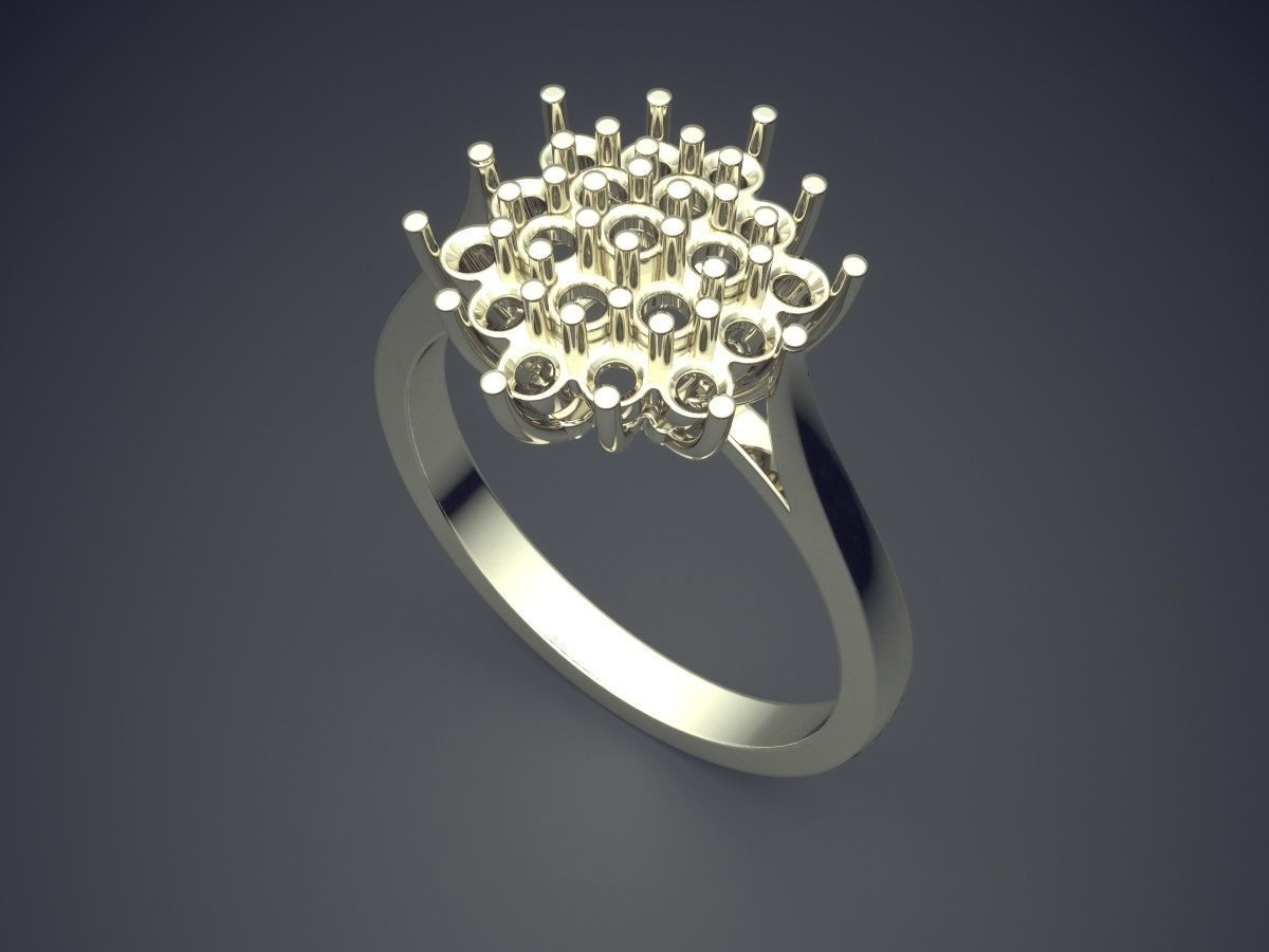 Beautiful Precious Minimalistic Engagement Ring with Diamonds 3D print model_1