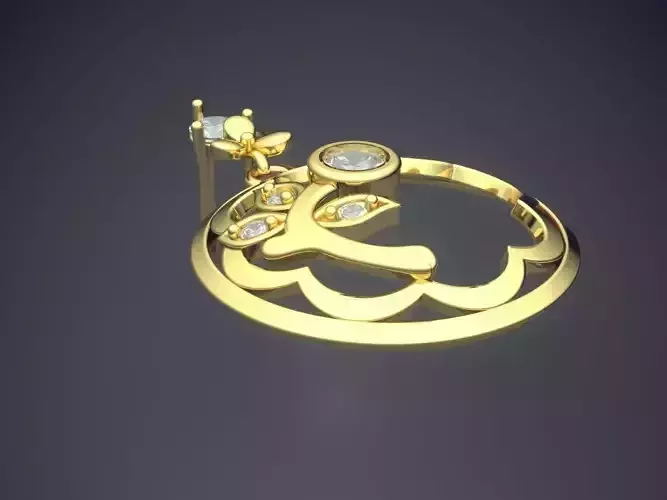 Cute Simple Minimal Flower Motif Pendant With Diamonds