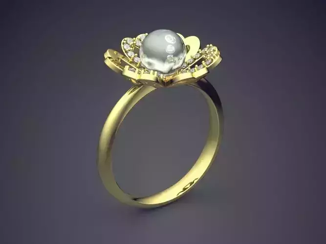 Feminine Flower Shaped Diamond Ring