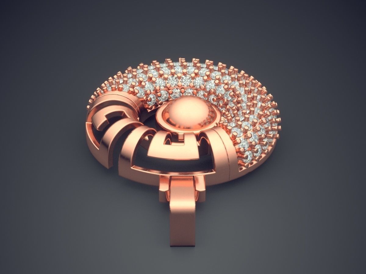 Detailed Pendant With Small Diamonds 271 3D print model_2
