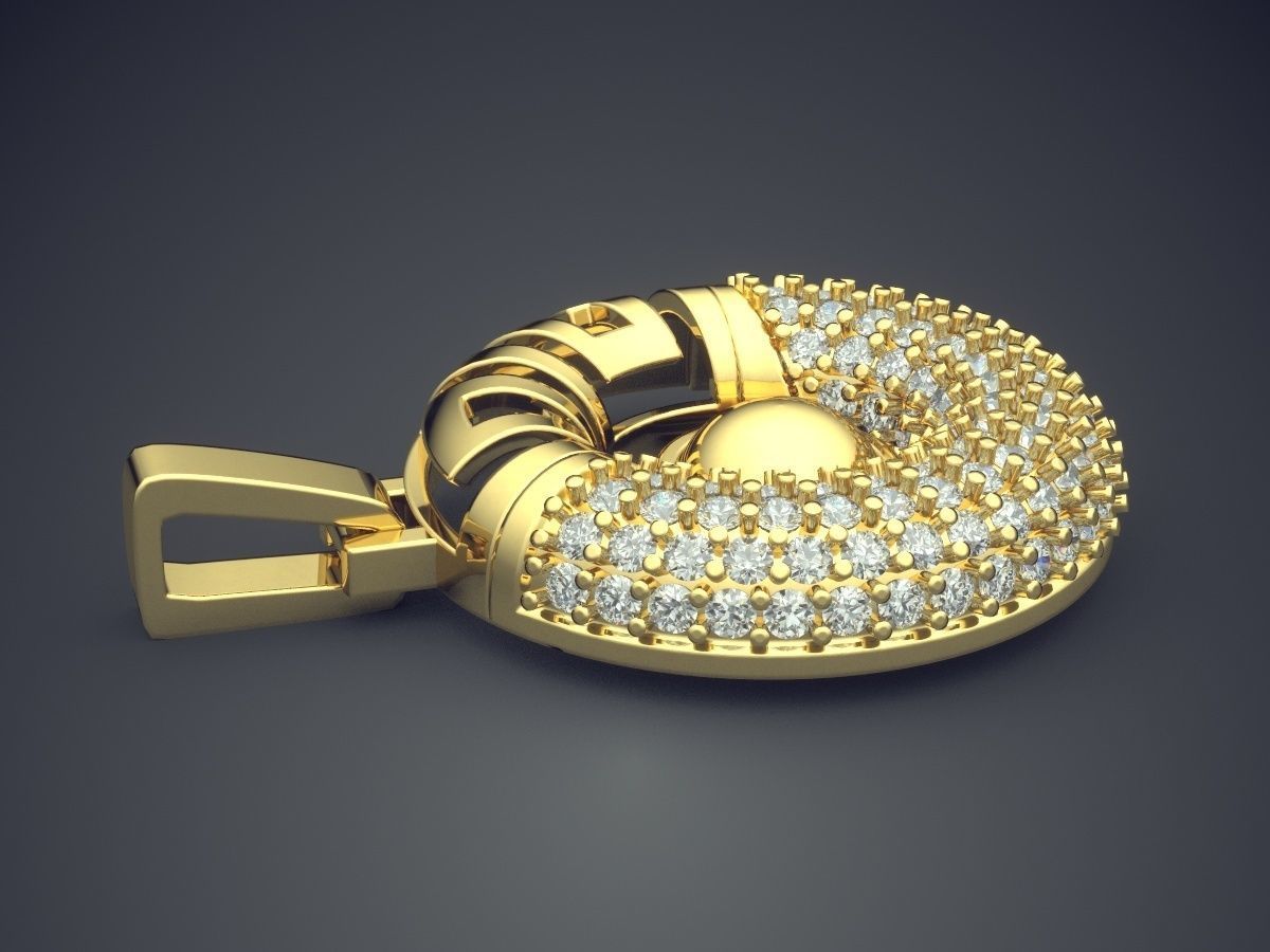 Detailed Pendant With Small Diamonds 271 3D print model_3