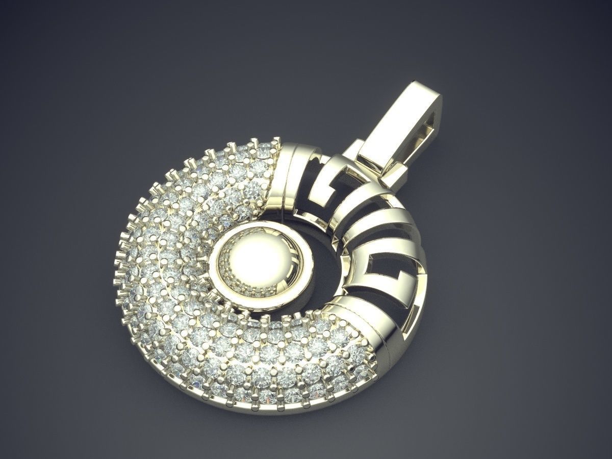 Detailed Pendant With Small Diamonds 271 3D print model_1