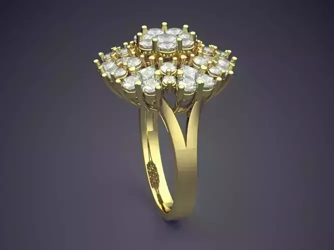 Flower-shaped Ring With Diamonds 2704