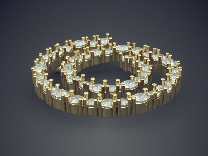 Spin Shape Pendant With Diamonds 2698 3D print model