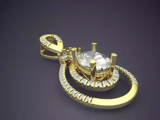 Raindrop-Shaped Diamond Pendant