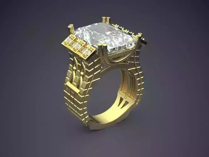 Elegant Impressive Thick Man Ring 3D print model