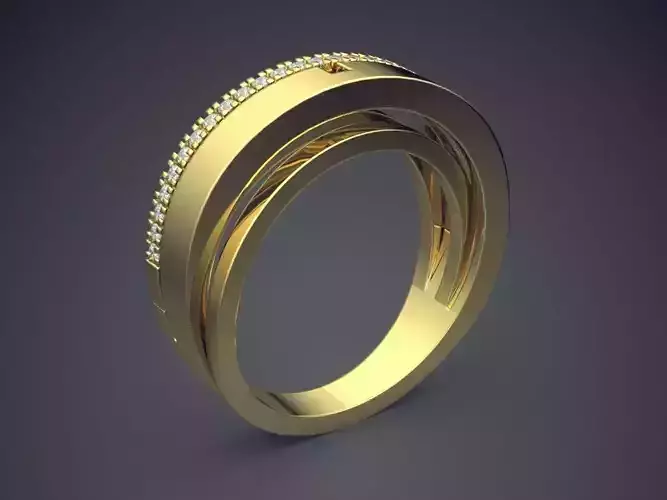 Detailed Ring With Diamonds 2692