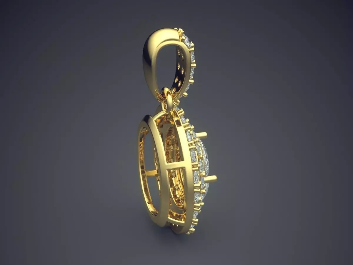 Luxurious Pendant With Diamonds 2689 3D print model_3