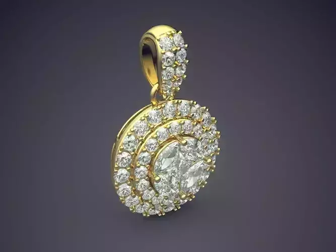 Luxurious Pendant With Diamonds 2689 3D print model