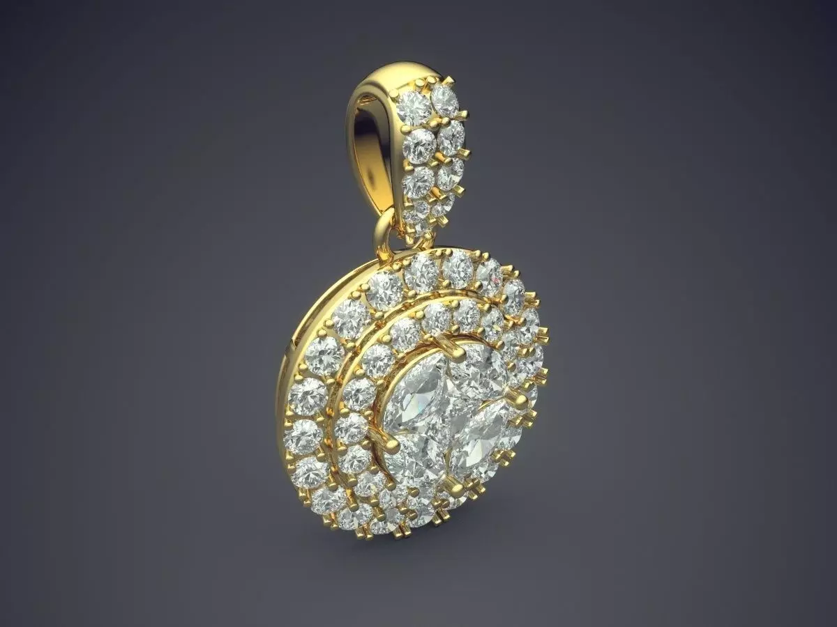 Luxurious Pendant With Diamonds 2689 3D print model_0