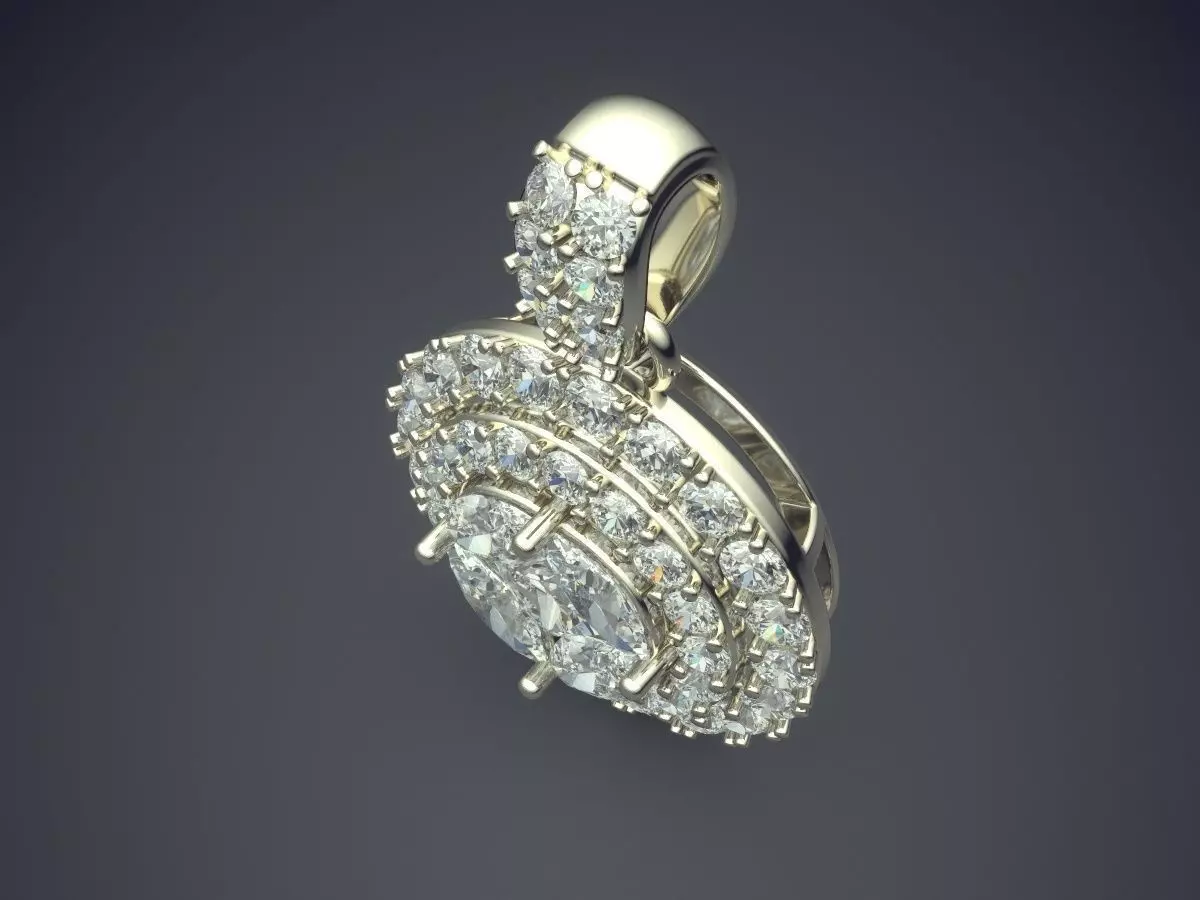 Luxurious Pendant With Diamonds 2689 3D print model_1