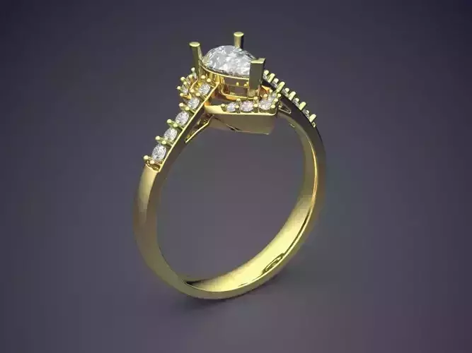 Precious Dainty Golden Engagement Ring
