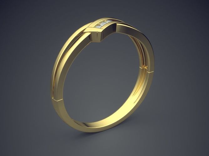 Dainty Every-day Ring with Small Diamonds 3D print model