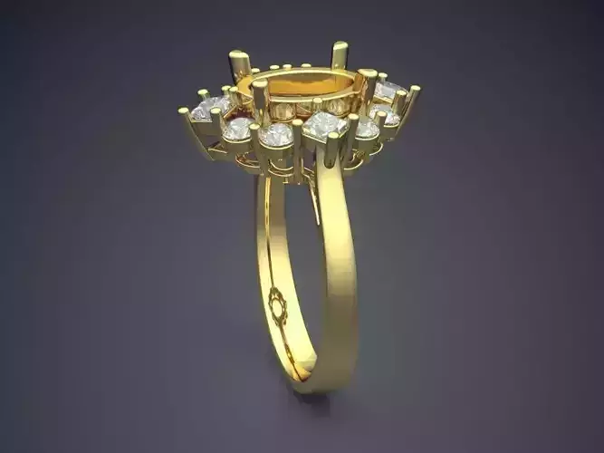 Flower-shaped Ring With Diamonds 2673